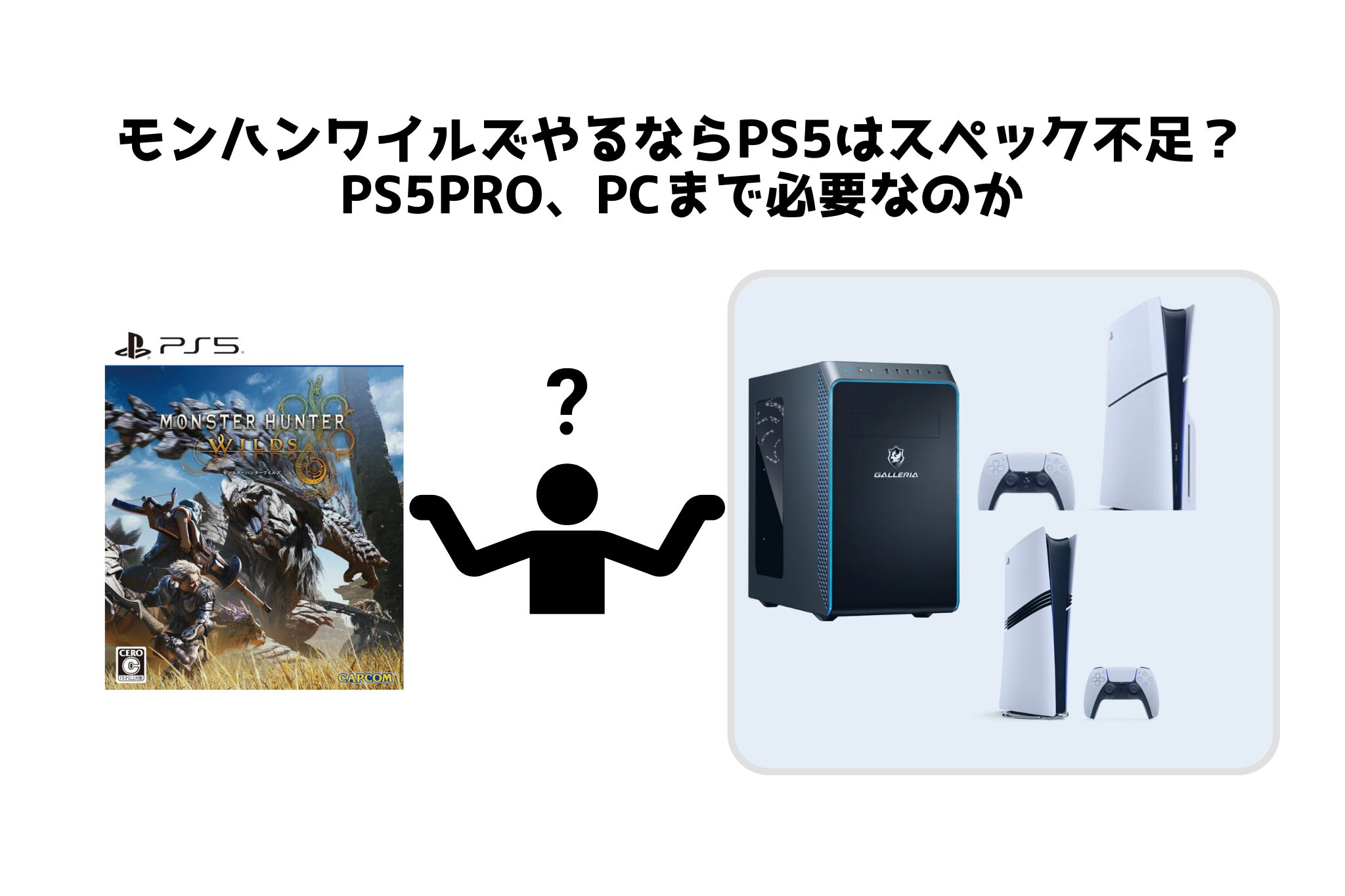 PS5 本体 (CFI-2000A01) + モンスターハンターワイルズ（PS5「モンハン 