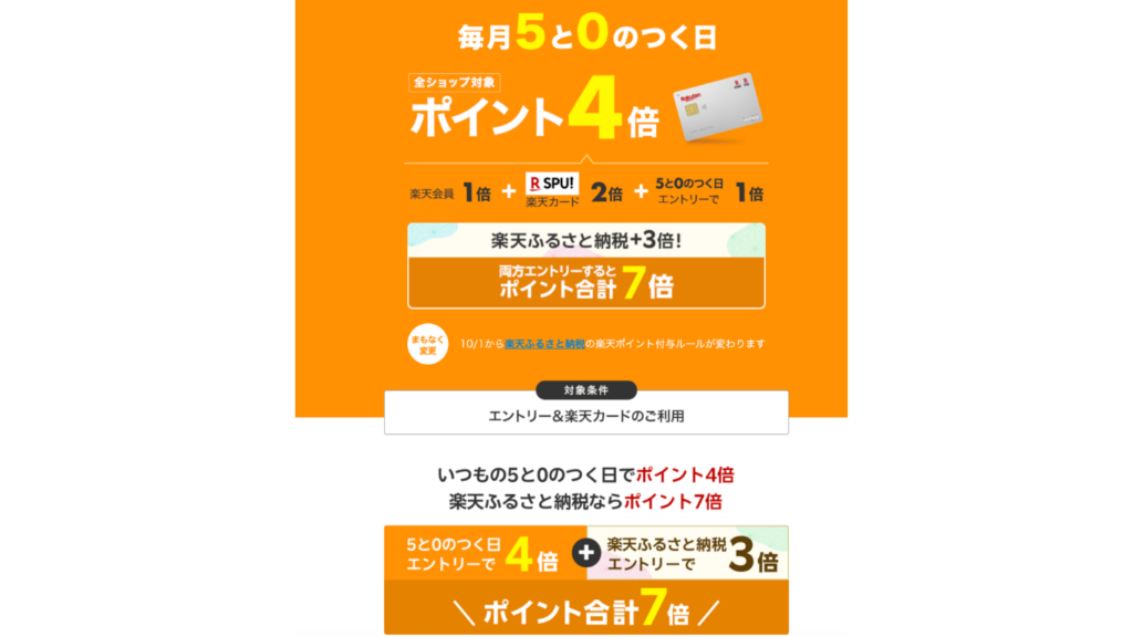 5と0のつく日はポイント4倍