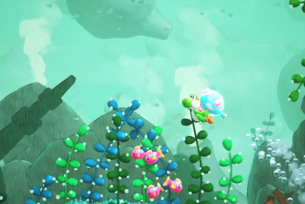 ヨッシー　背負うアクション