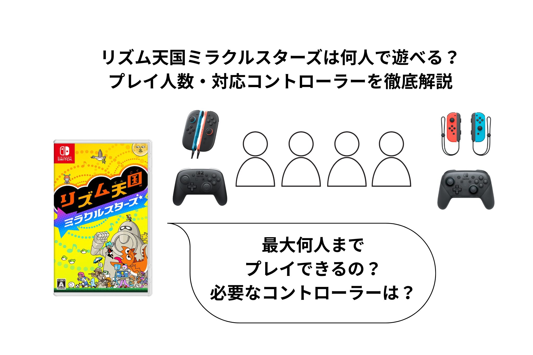 リズム天国ミラクルスターズは何人で遊べる？プレイ人数・対応コントローラーを徹底解説